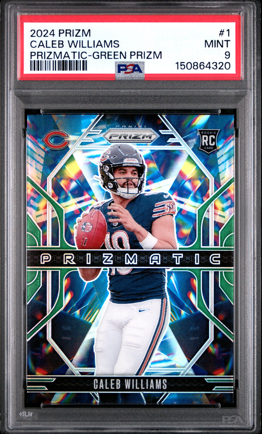 2024 Panini Prizm Prizmatic #1 Green Prizm Caleb Williams PSA 9