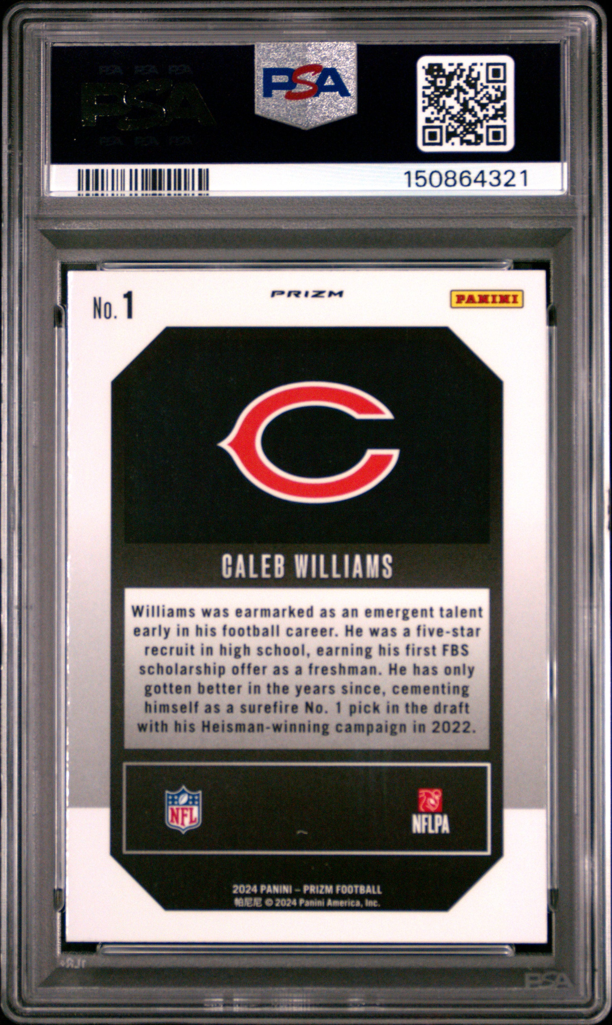 2024 Panini Prizm Emergent #1 Green Prizm Caleb Williams RC PSA 9
