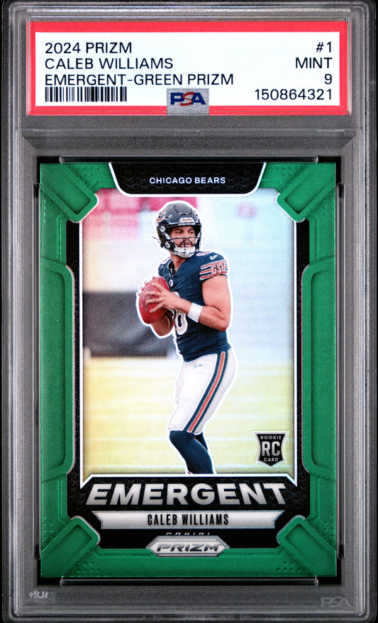 2024 Panini Prizm Emergent #1 Green Prizm Caleb Williams RC PSA 9