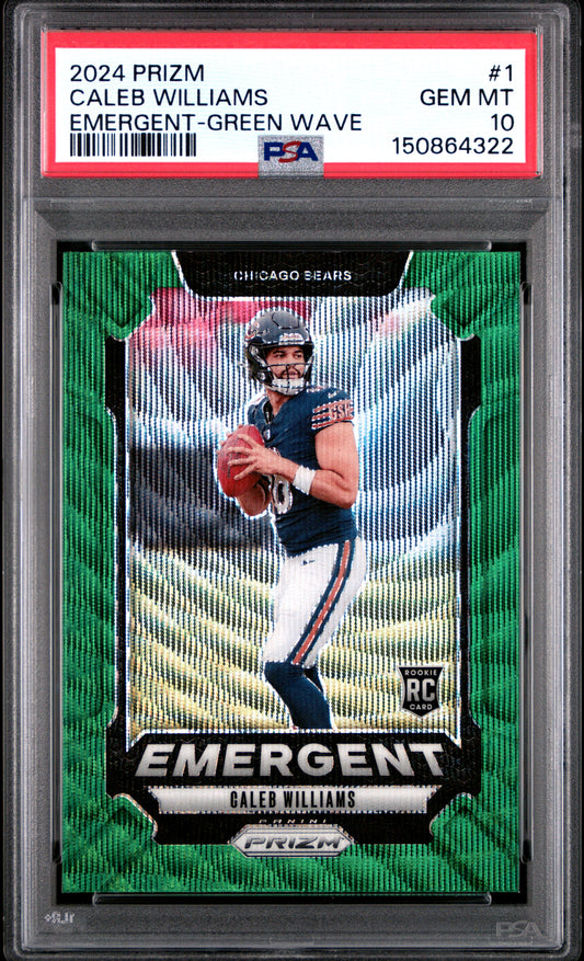 2024 Panini Prizm Emergent #1 Green Wave Caleb Williams RC PSA 10