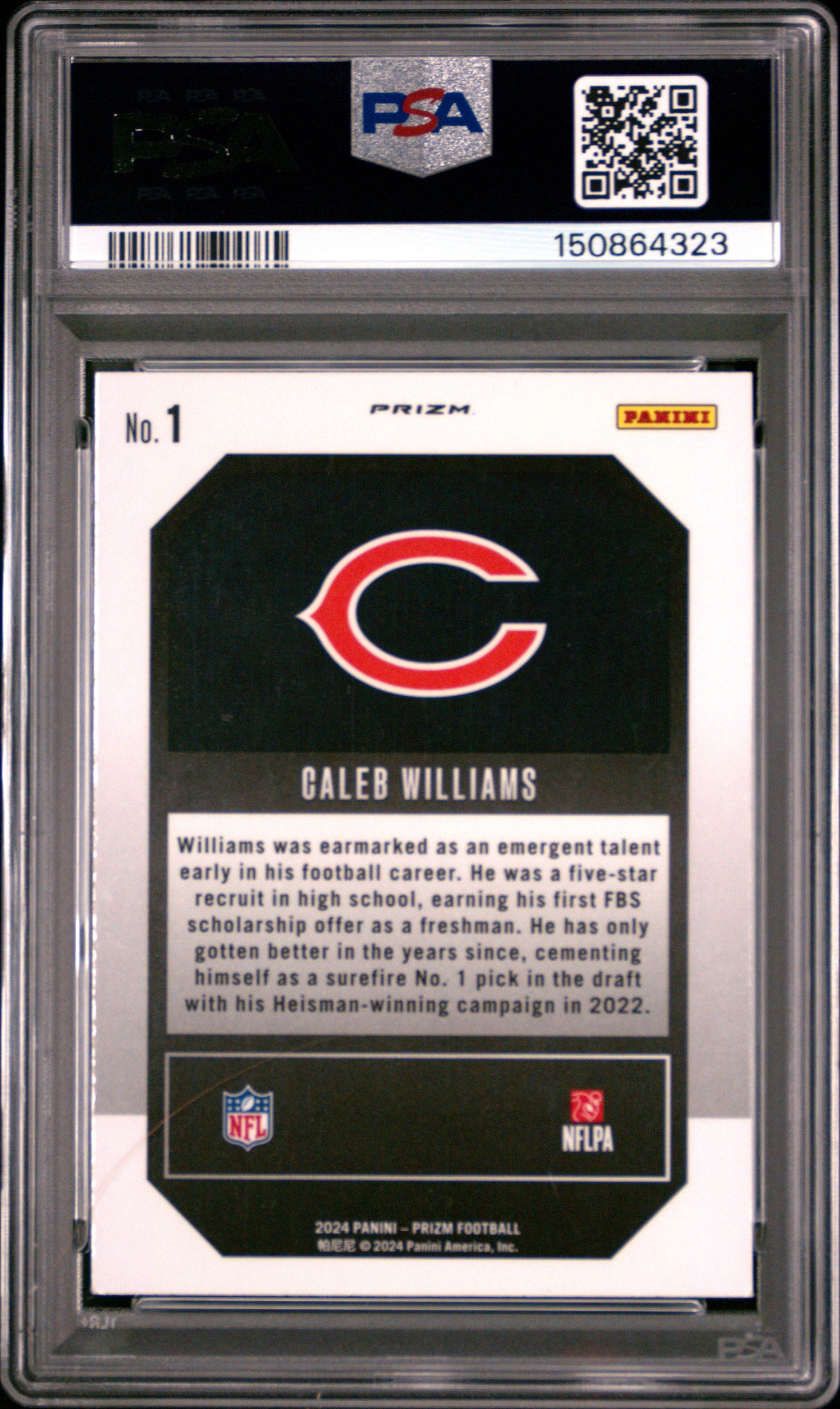 2024 Panini Prizm Emergent #1 Green Wave Caleb Williams RC PSA 7
