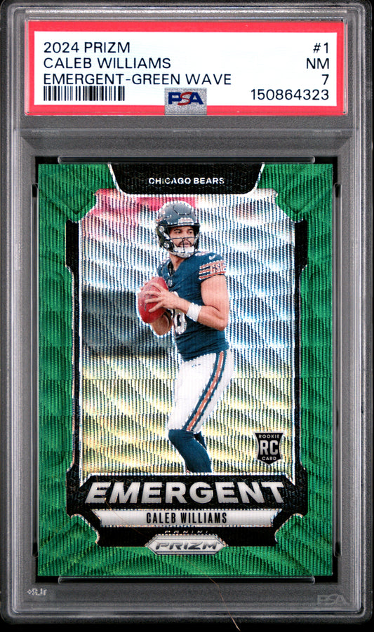 2024 Panini Prizm Emergent #1 Green Wave Caleb Williams RC PSA 7