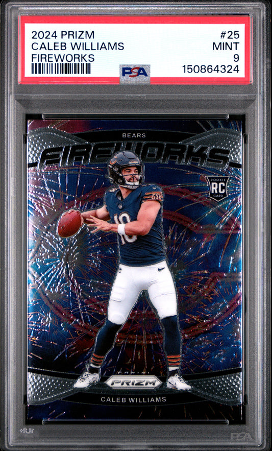 2024 Panini Prizm Fireworks #25 Caleb Williams RC PSA 9