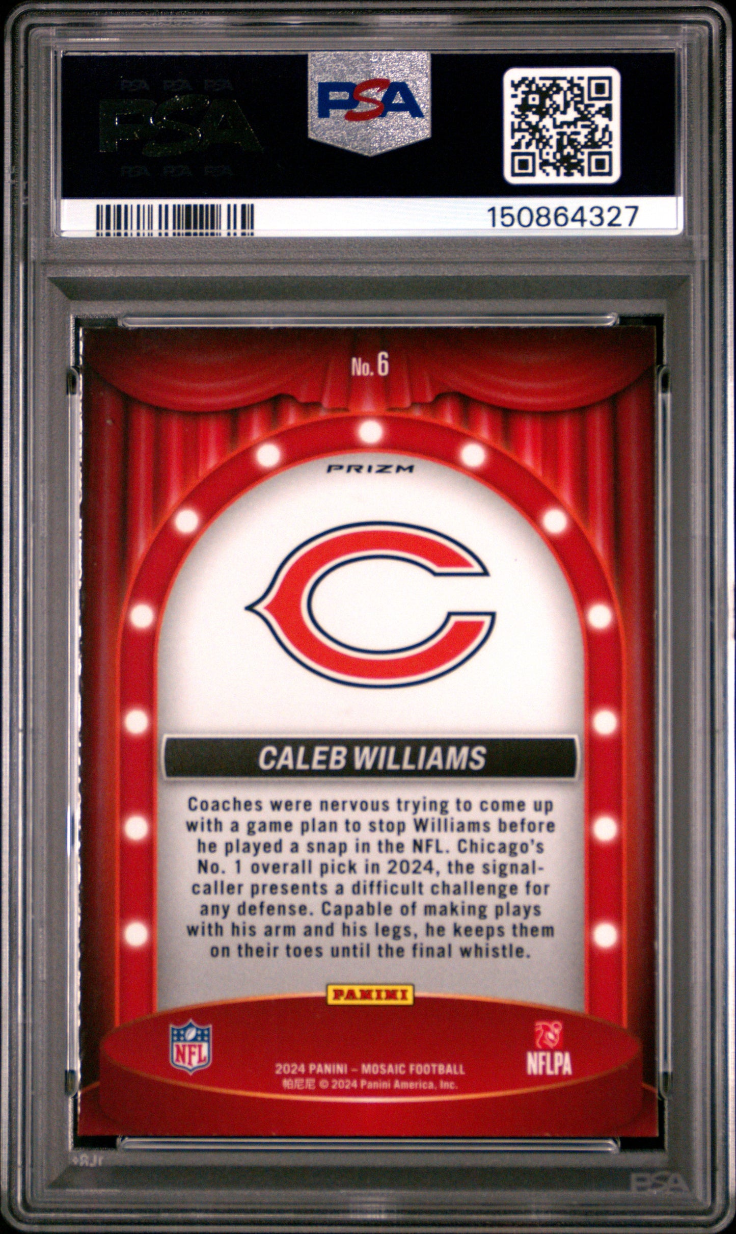2024 Panini Mosaic Center Stage #6 Silver Caleb Williams PSA 7