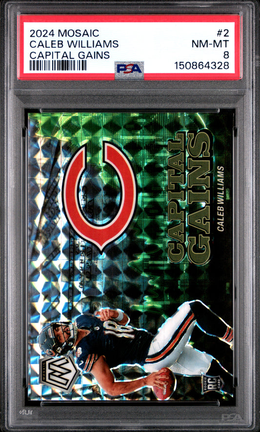 2024 Panini Mosaic Capital Gains #2 Caleb Williams RC PSA 8