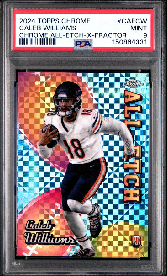 2024 Topps Chrome Chrome All-Etch #CAECW X-Fractor Caleb Williams RC PSA 9