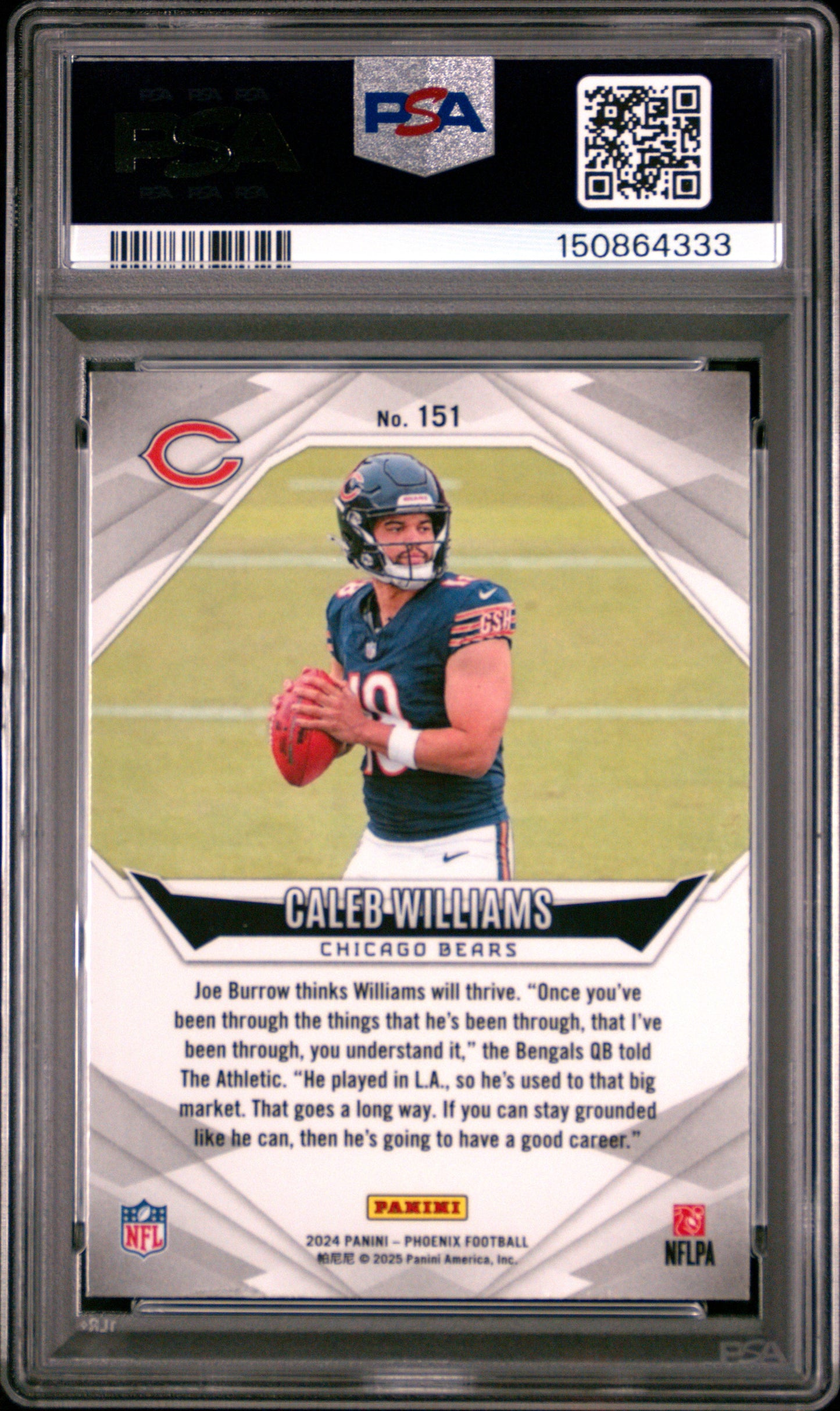 2024 Panini Phoenix #151 Lazer Caleb Williams RC PSA 5