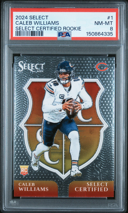 2024 Panini Select Select Certified Rookies #1 Caleb Williams RC PSA 8
