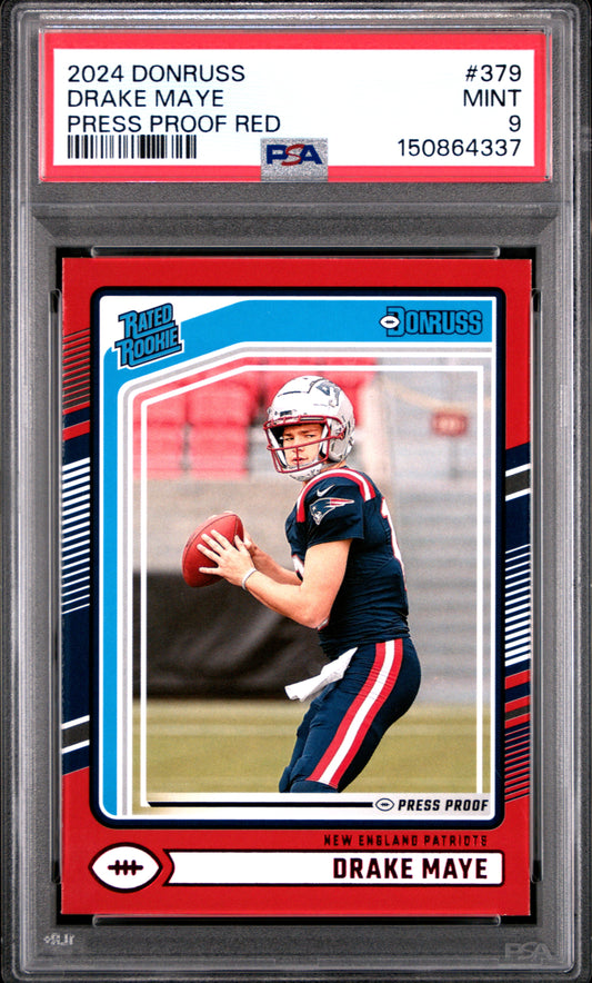 2024 Panini Donruss #379 Press Proof Red Drake Maye RC PSA 9