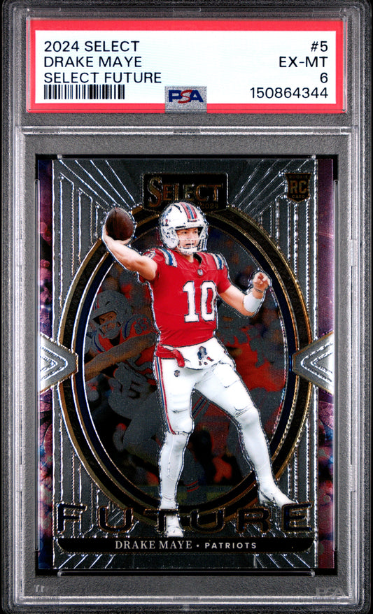 2024 Panini Select Select Future #5 Drake Maye RC PSA 6