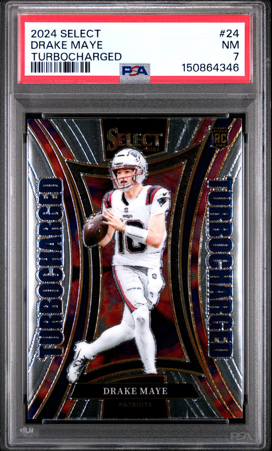 2024 Panini Select Turbocharged #24 Drake Maye RC PSA 7