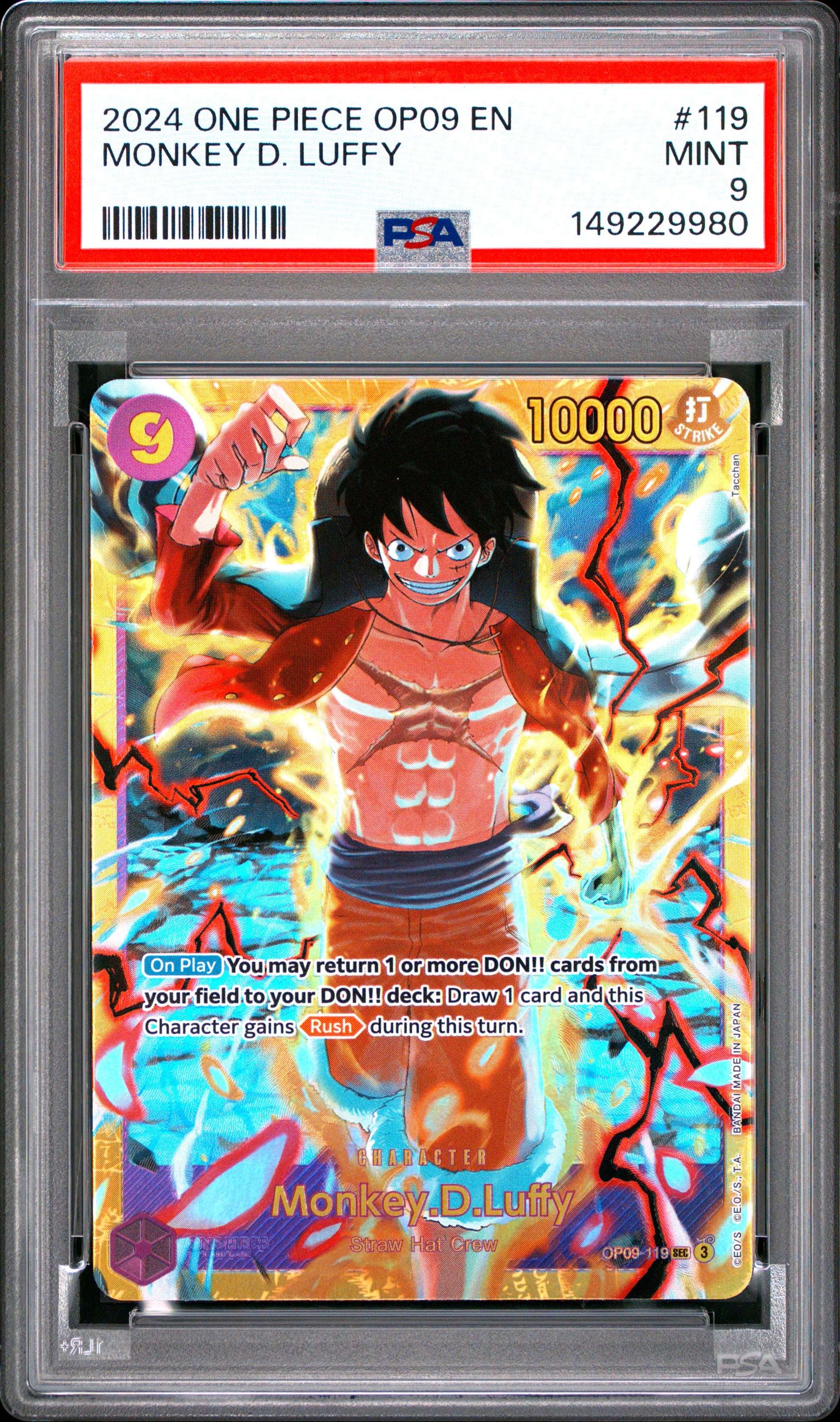 2024 One Piece Op09-Emperors In The New World #119 Monkey D. Luffy PSA 9