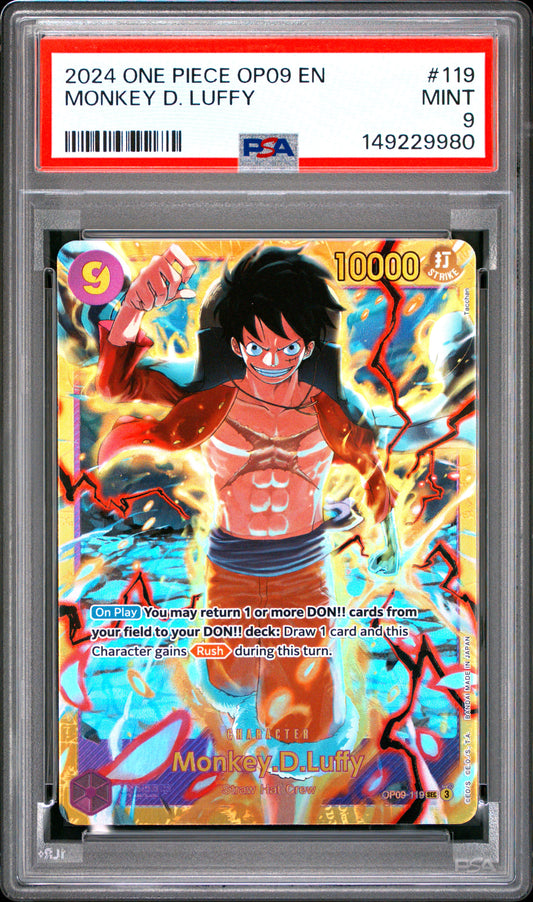 2024 One Piece Op09-Emperors In The New World #119 Monkey D. Luffy PSA 9