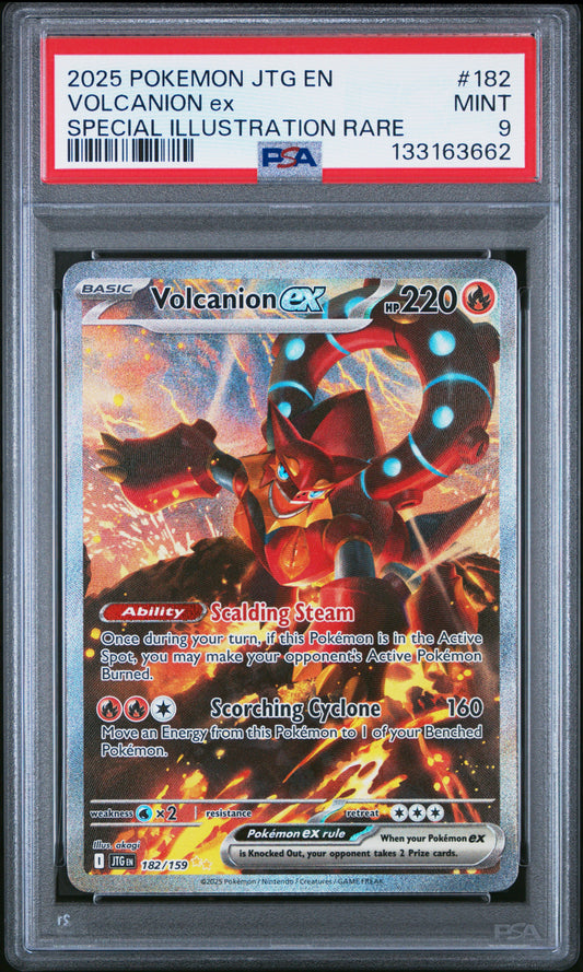 2025 Pokemon Jtg En-Journey Together #182 Special Illi. Rare Volcanion Ex PSA 9