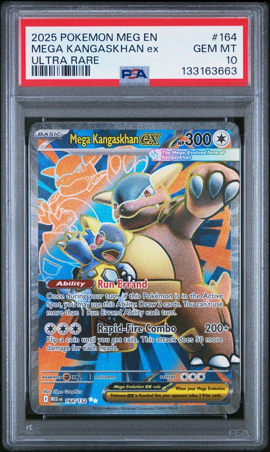 2025 Pokemon Meg En-Mega Evolution #164 Ultra Rare Mega Kangaskhan Ex PSA 10