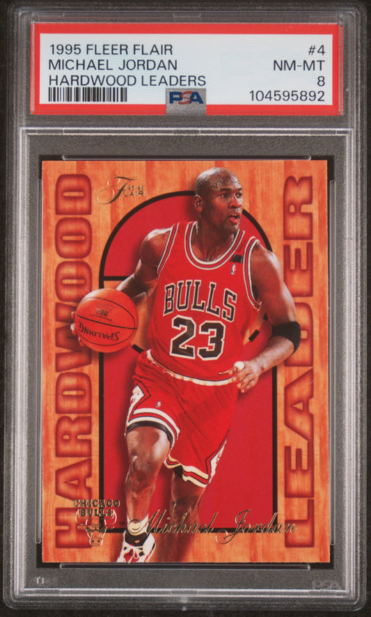 1995 Fleer Flair Hardwood Leaders #4 Michael Jordan PSA 8