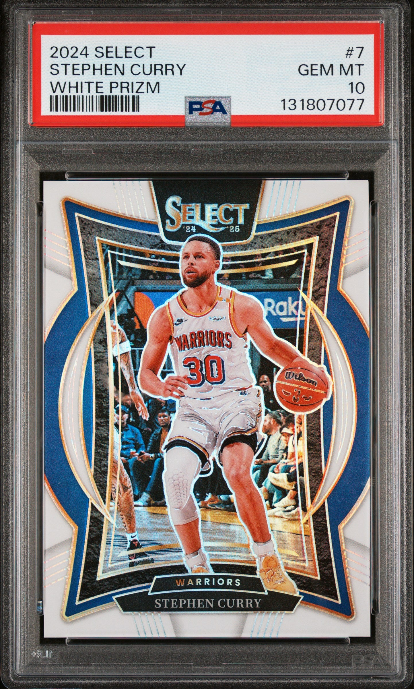 2024 Panini Select #7 White Prizm Stephen Curry PSA 10