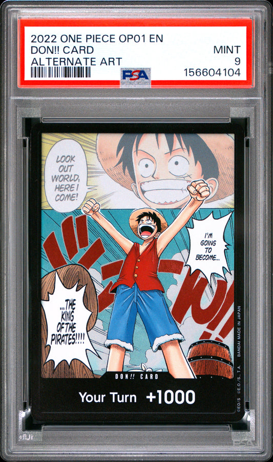 2022 One Piece Op01-Romance Dawn # Alternate Art Don!! Card PSA 9