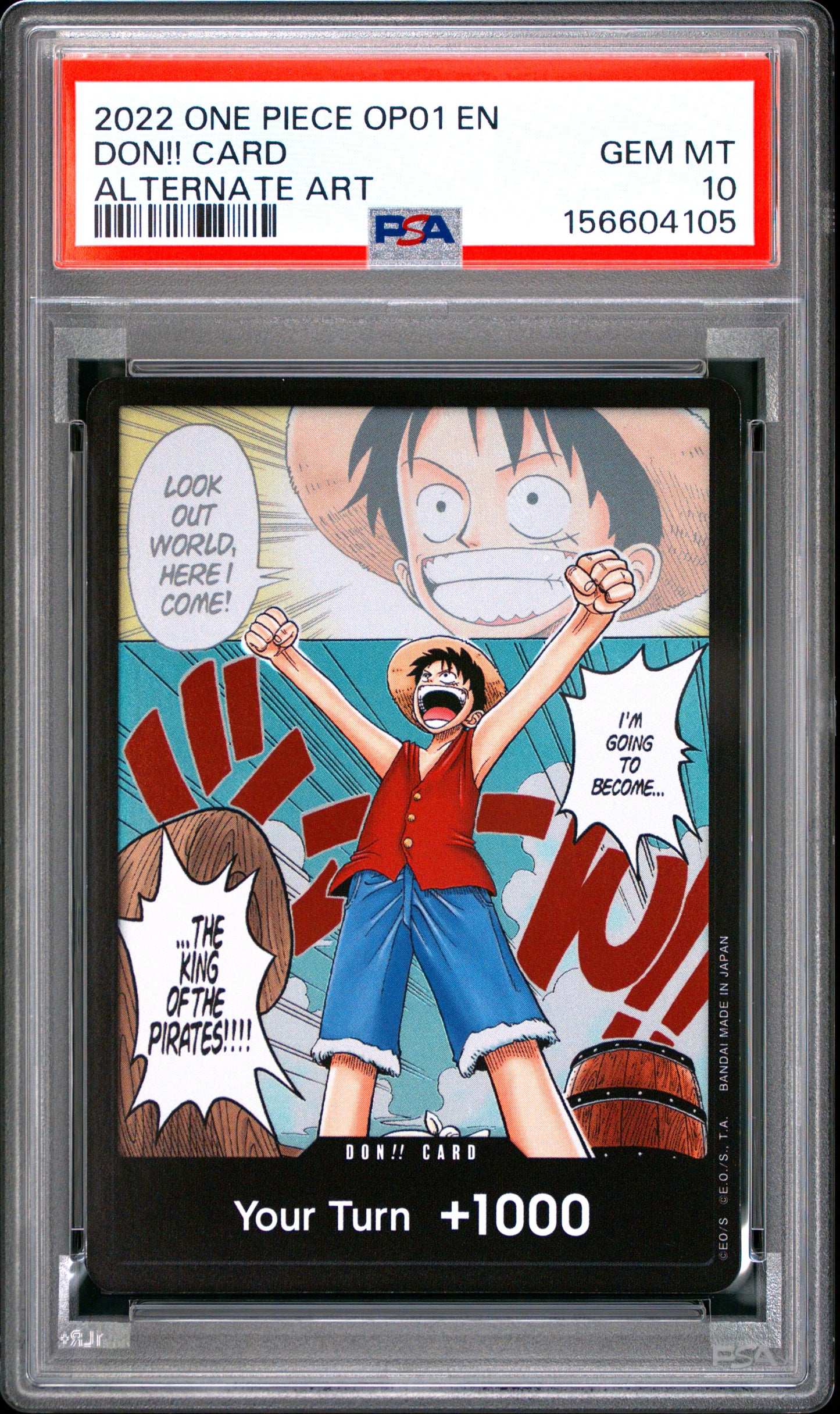 2022 One Piece Op01-Romance Dawn # Alternate Art Don!! Card PSA 10 (4105)