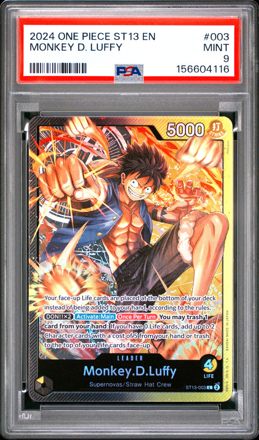 2024 One Piece Ultra Deck St13-The Three Brothers #003 Monkey D. Luffy PSA 9