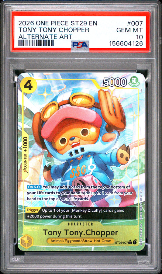 2026 One Piece Starter Deck St29-Egghead #007 Alt. Art Tony Tony Chopper PSA 10
