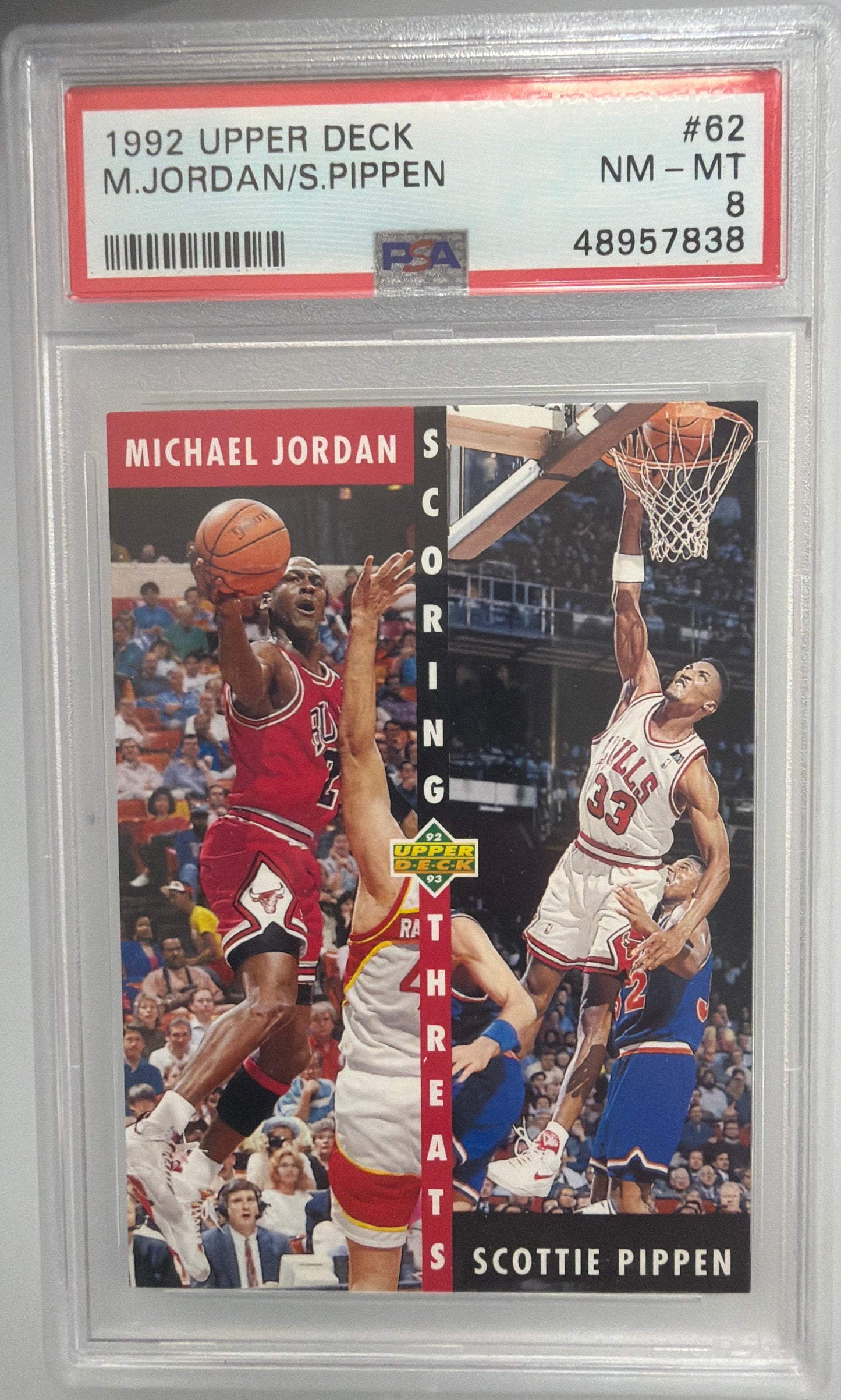1992 Upper Deck #62 M. Jordan/S. Pippen PSA 8