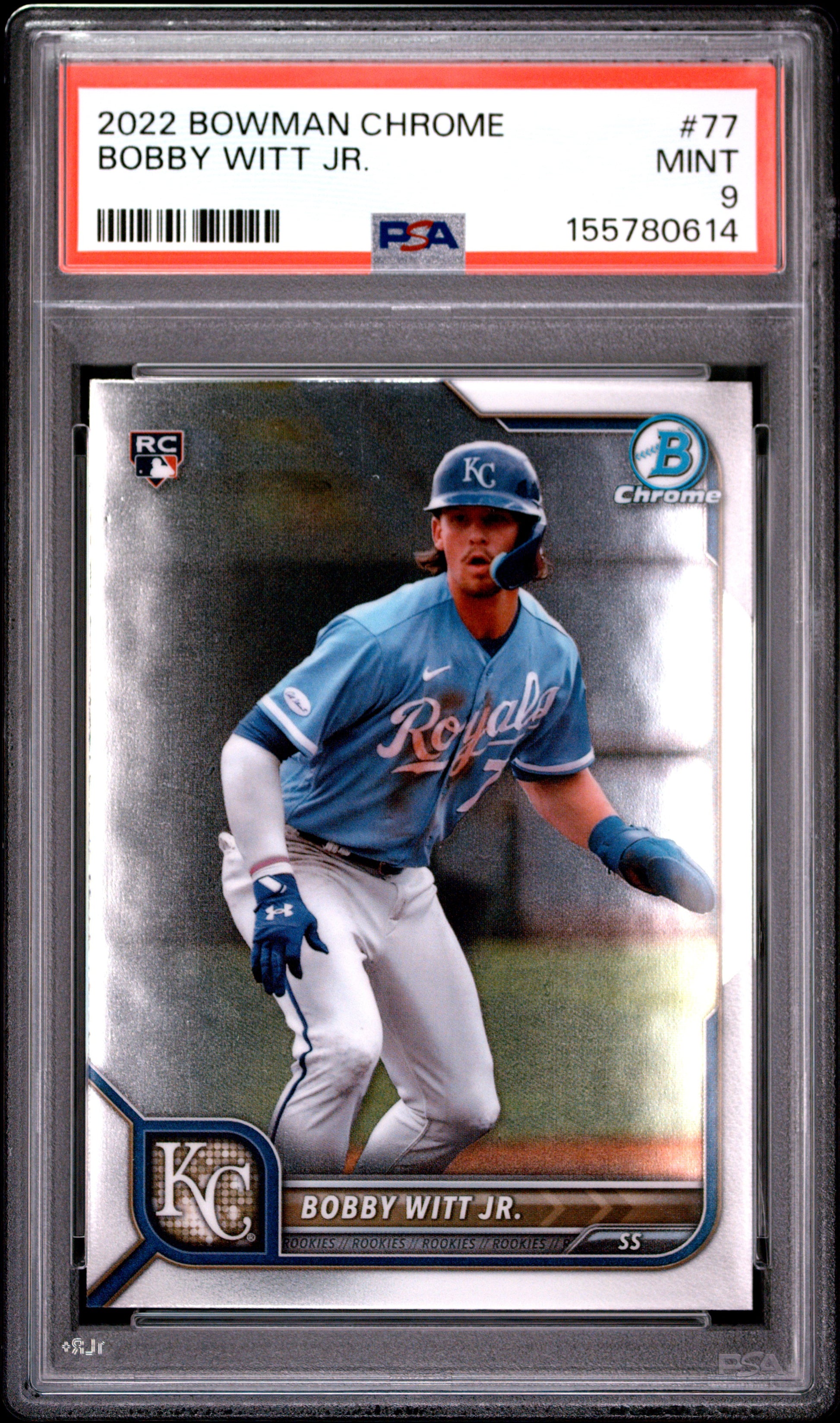 2022 Bowman Chrome #77 Bobby Witt Jr. RC PSA 9