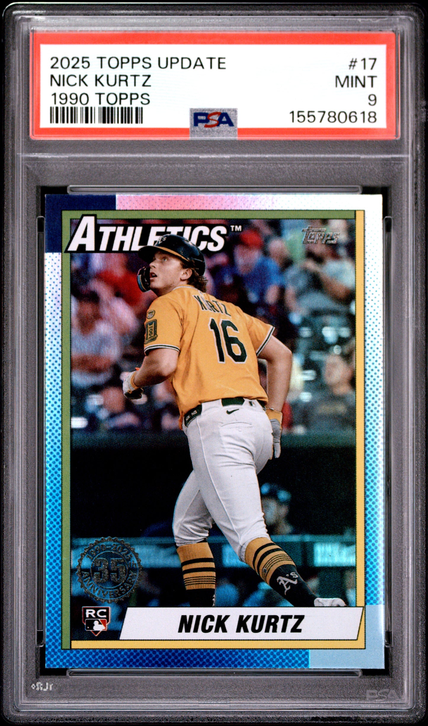 2025 Topps Update 1990 Topps Baseball #17 Nick Kurtz RC PSA 9
