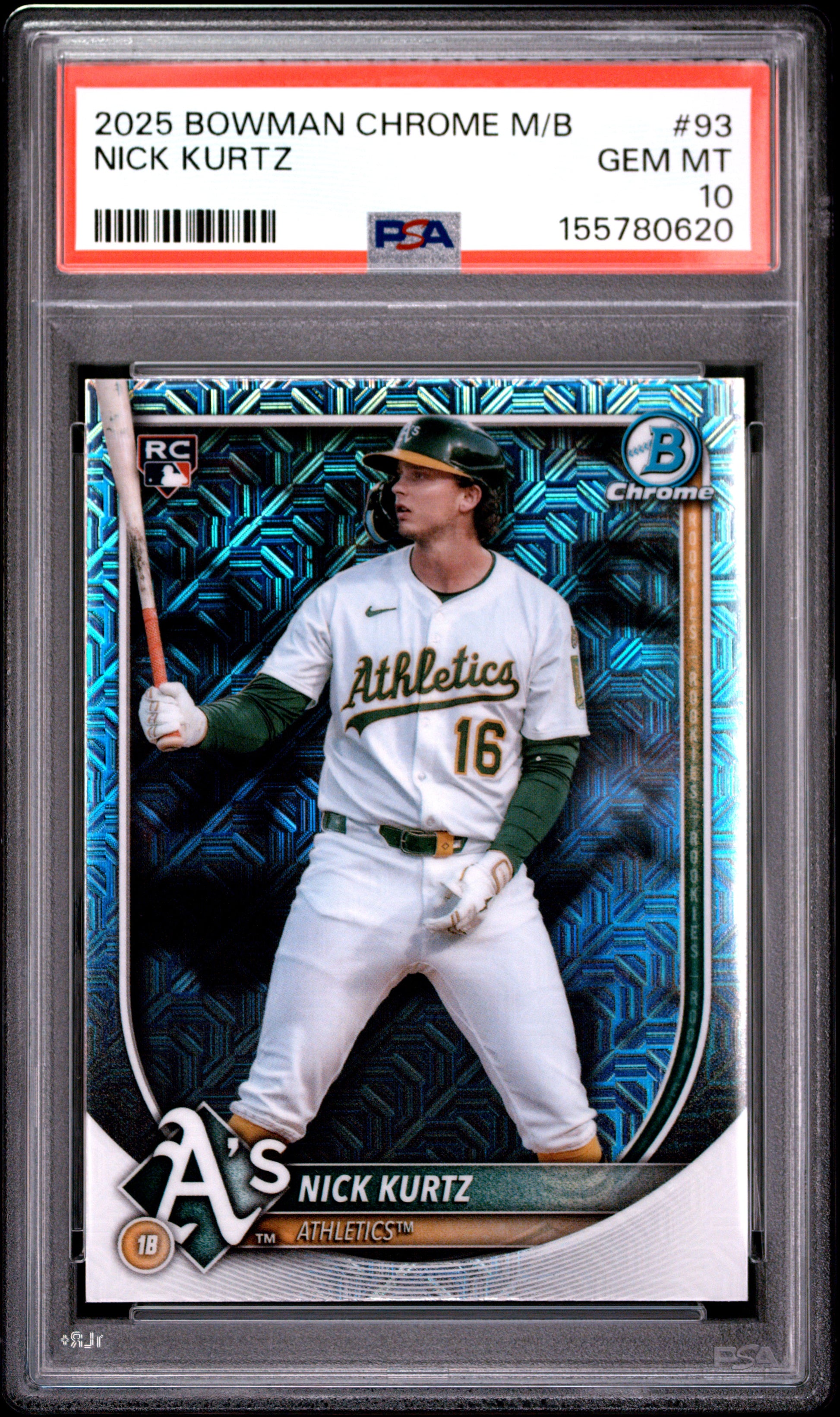 2025 Bowman Chrome Mega Box #93 Nick Kurtz RC PSA 10