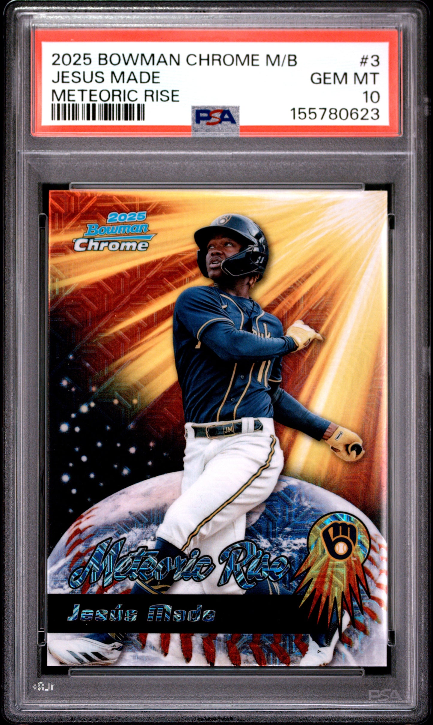 2025 Bowman Chrome Mega Box Meteoric Rise #3 Jesus Made PSA 10