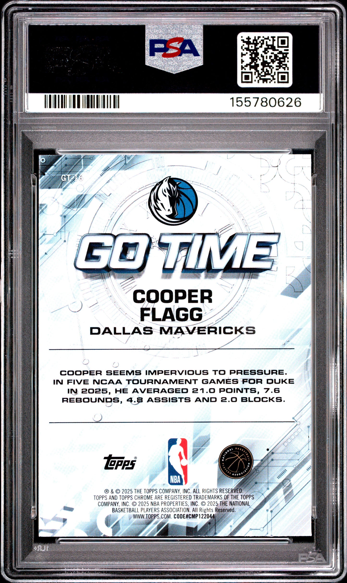 2025 Topps Chrome Go Time #GT-16 Cooper Flagg RC PSA 10