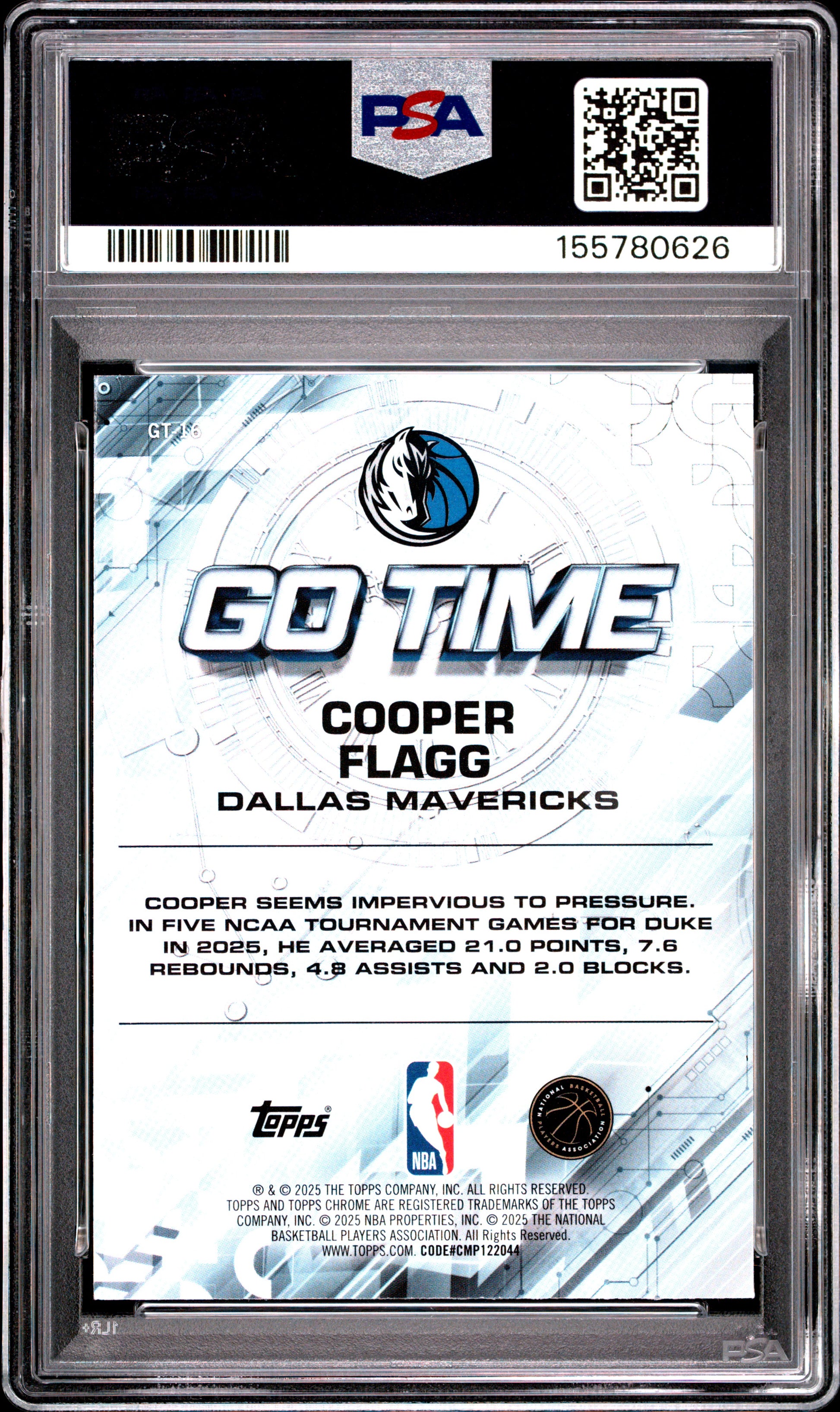 2025 Topps Chrome Go Time #GT-16 Cooper Flagg RC PSA 10
