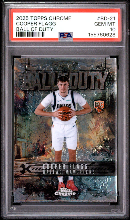 2025 Topps Chrome Ball Of Duty #BD-21 Cooper Flagg RC PSA 10