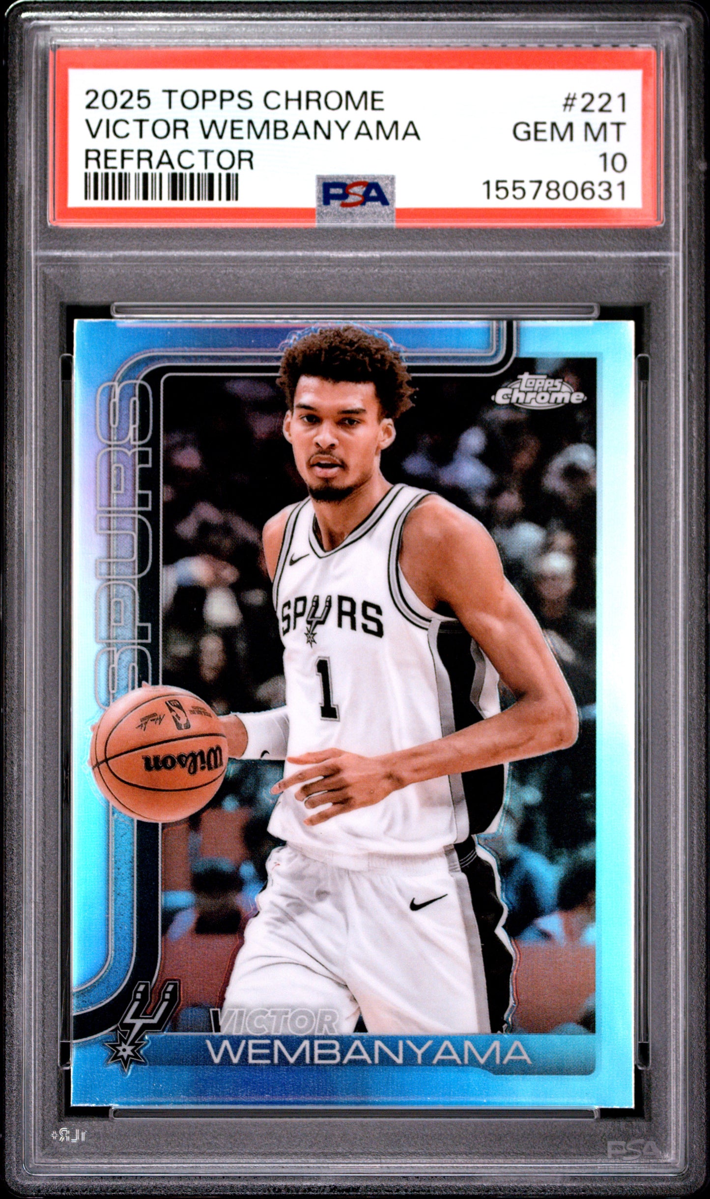 2025 Topps Chrome #221 Refractor Victor Wembanyama PSA 10