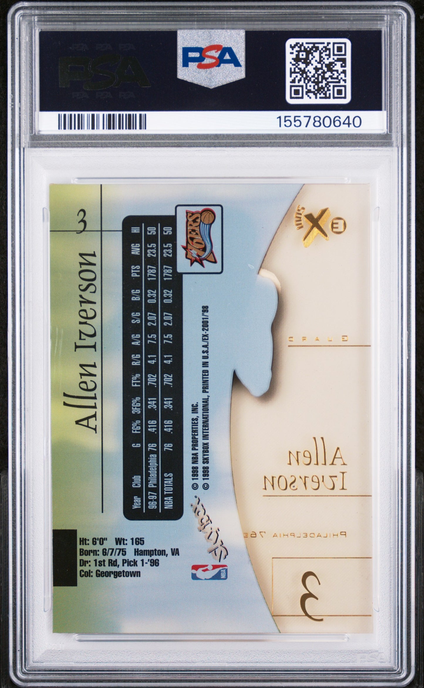 1997 Skybox E-X2001 #3 Allen Iverson PSA 6