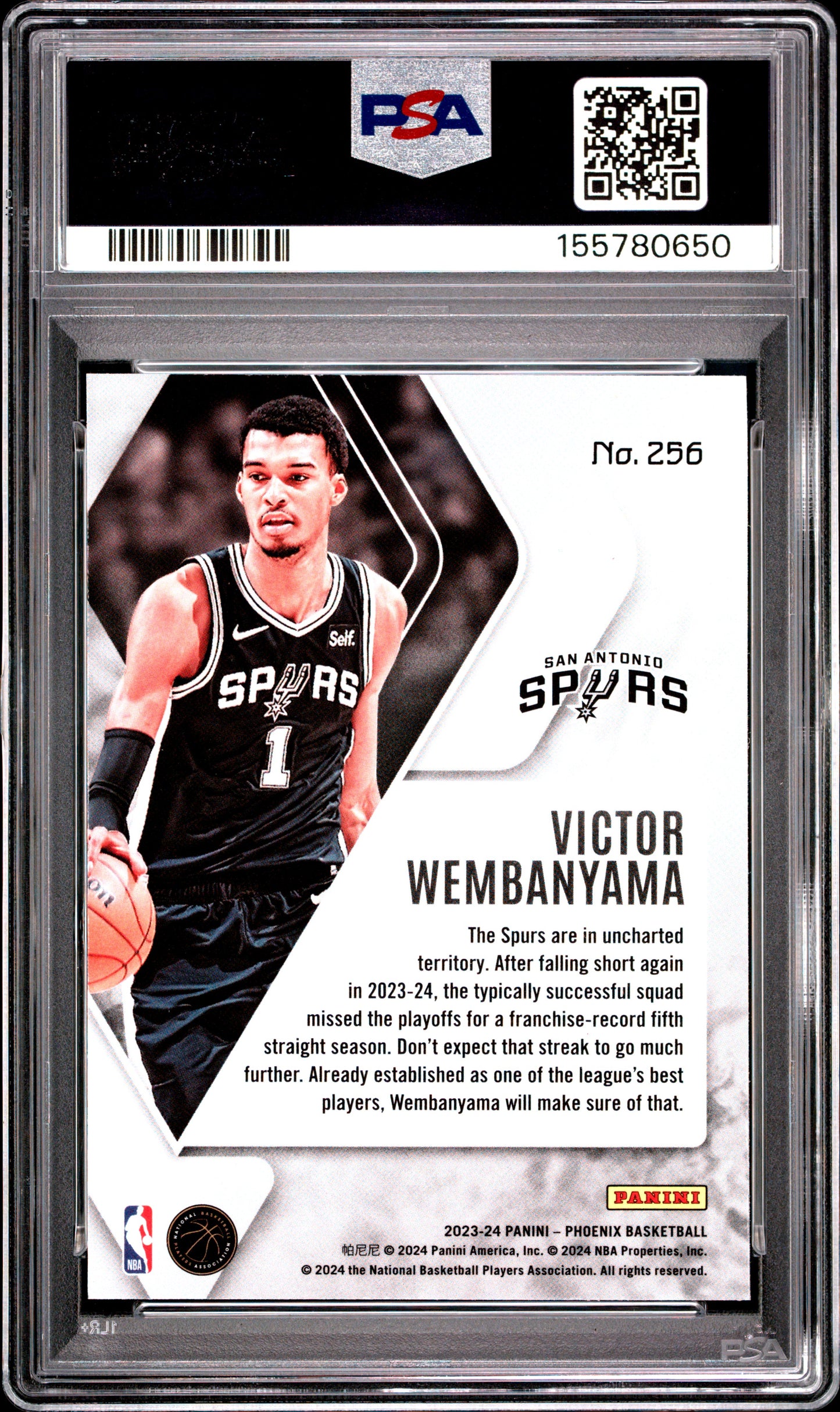 2023 Panini Phoenix #256 Teal Lazer Victor Wembanyama RC PSA 10