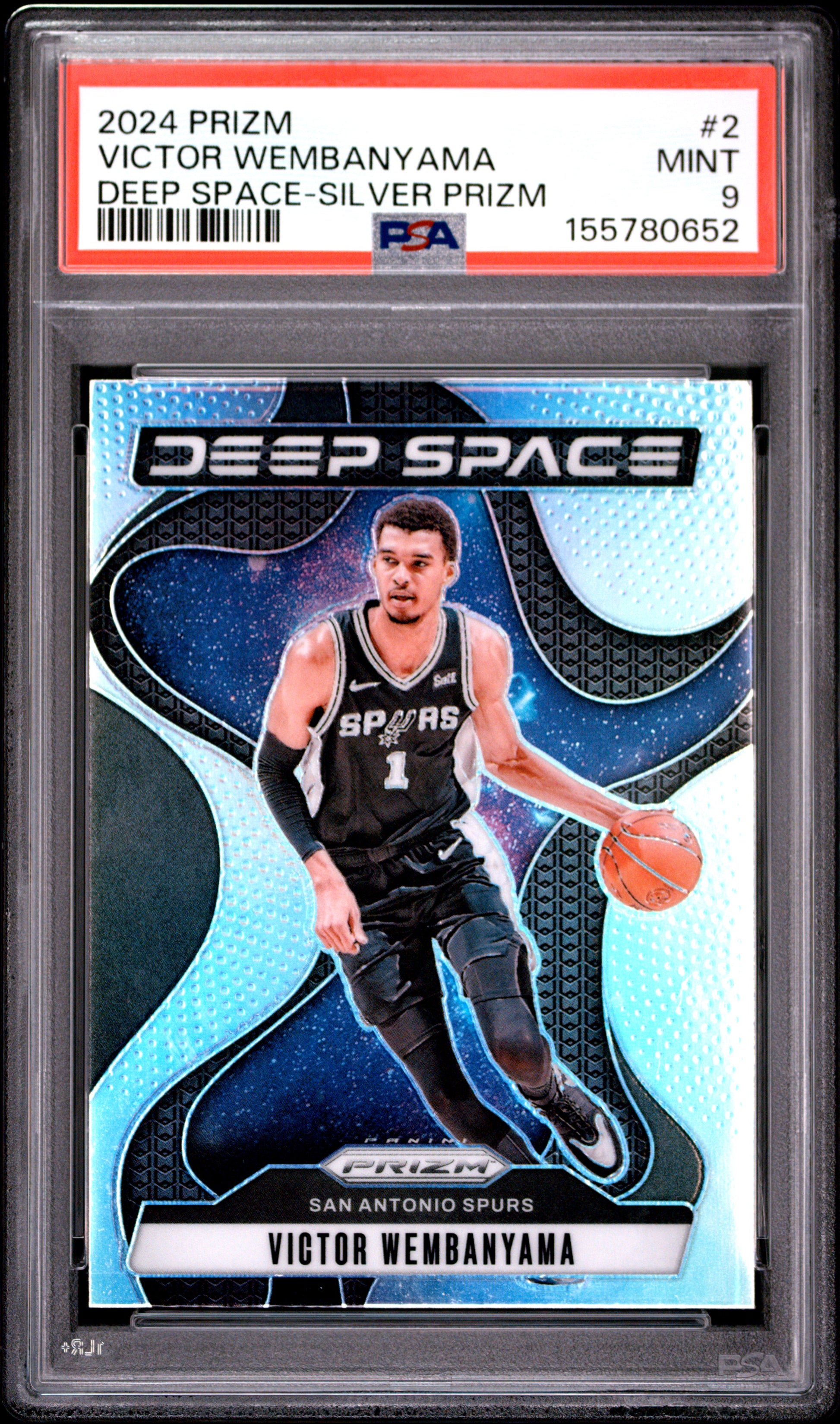 2024 Panini Prizm Deep Space #2 Silver Prizm Victor Wembanyama PSA 9