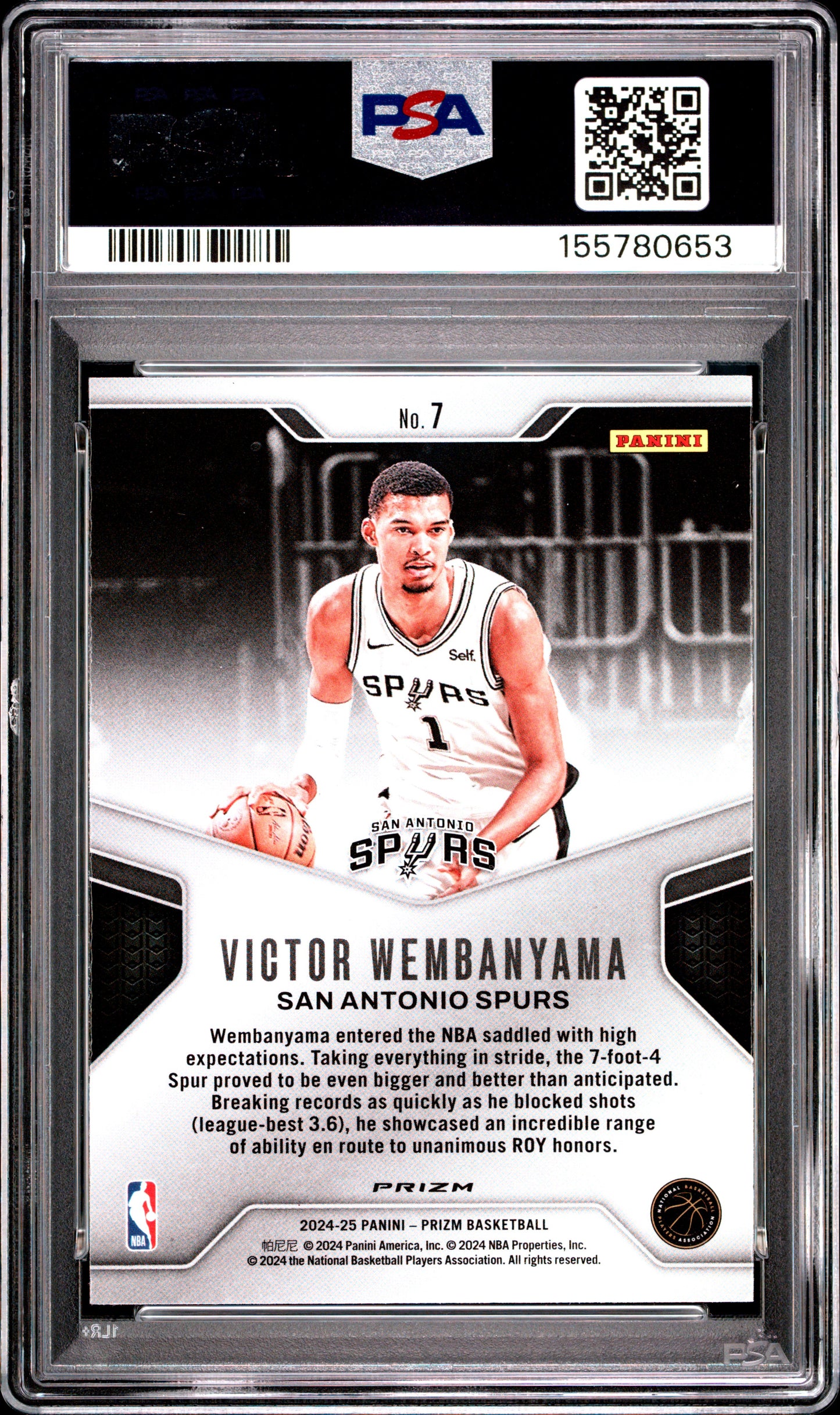 2024 Panini Prizm Dominance #7 Green Prizm Victor Wembanyama PSA 10