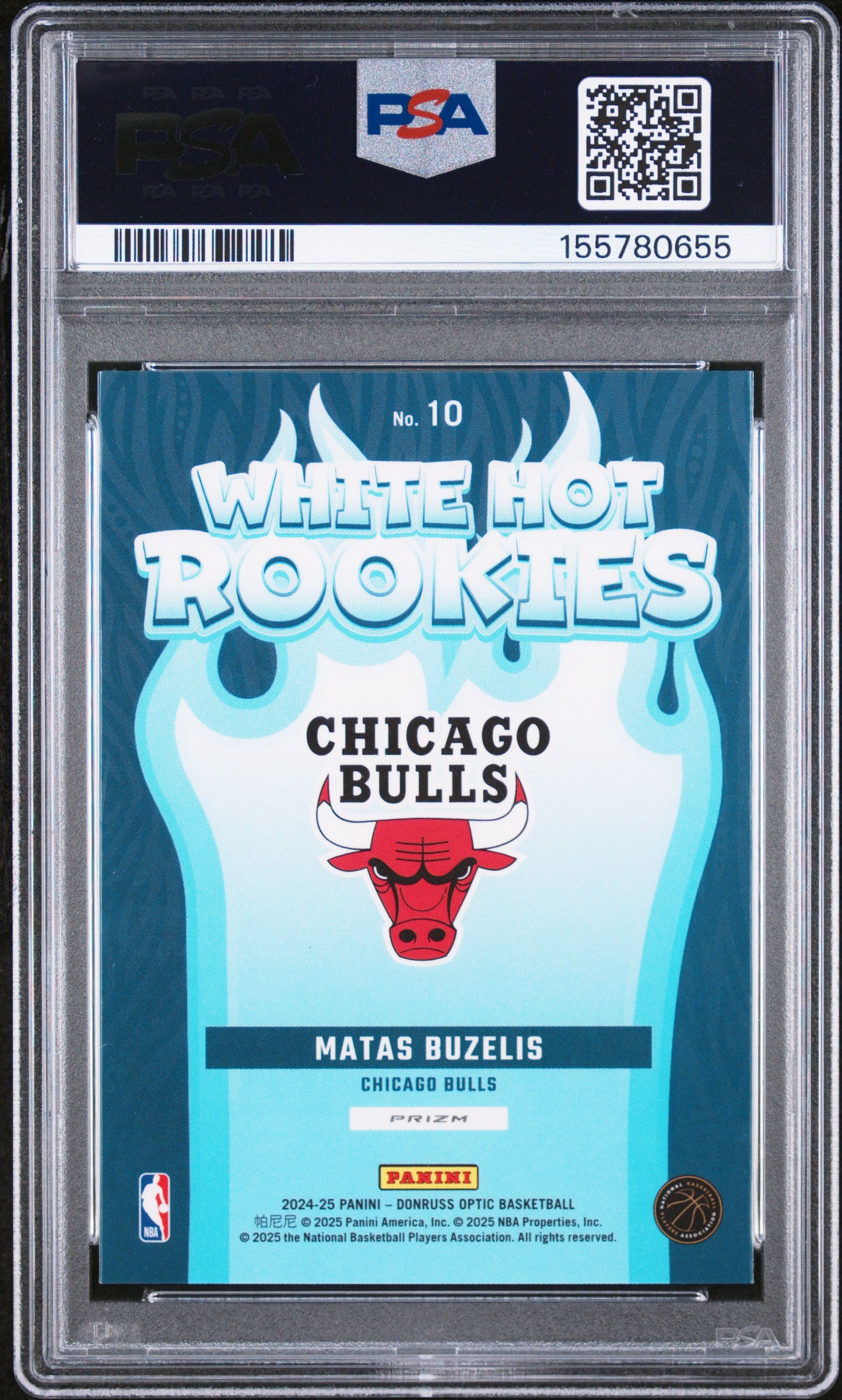 2024 Panini Donruss Optic White Hot Rookies #10 Purple Matas Buzelis PSA 6