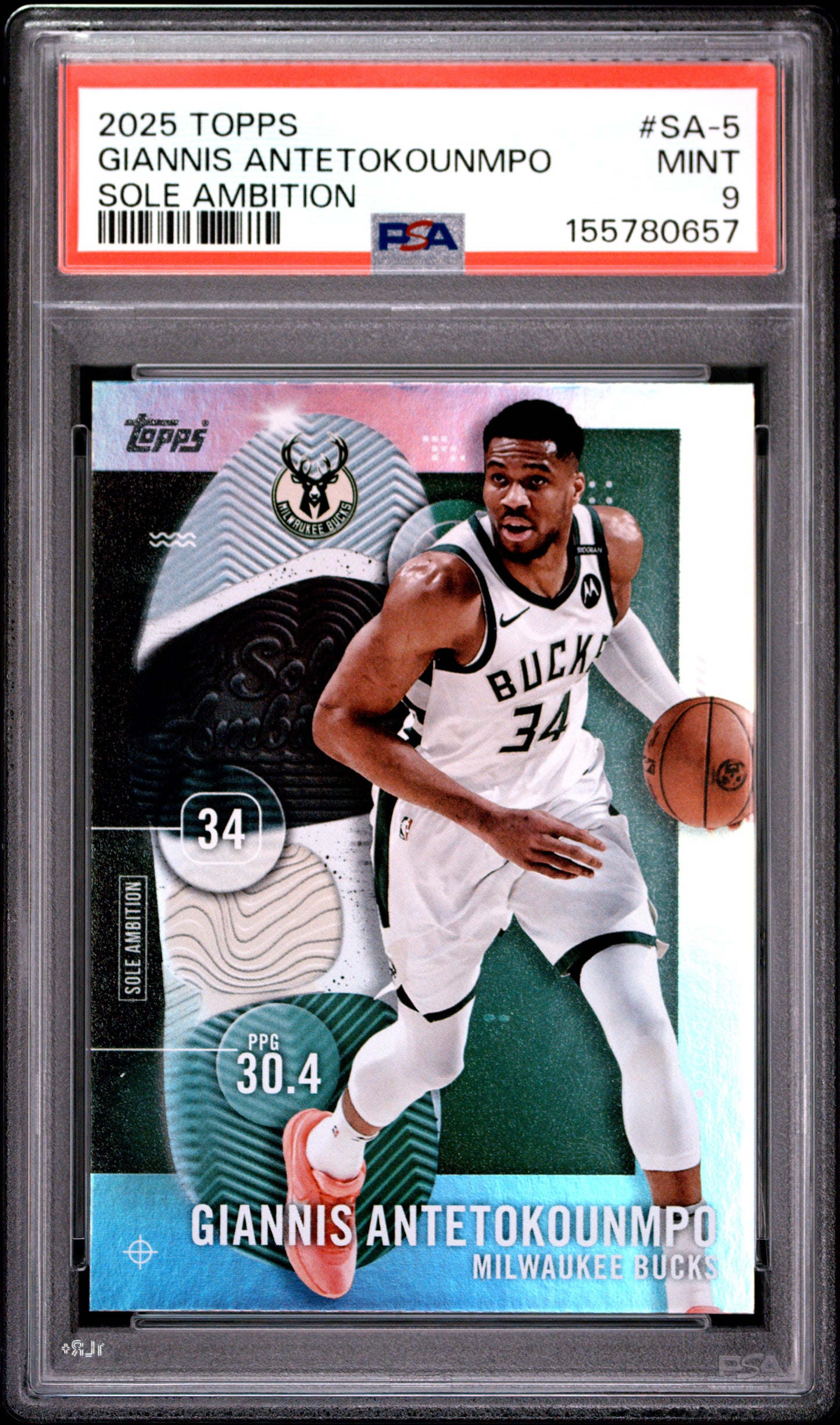 2025 Topps Sole Ambition #SA-5 Giannis Antetokounmpo PSA 9