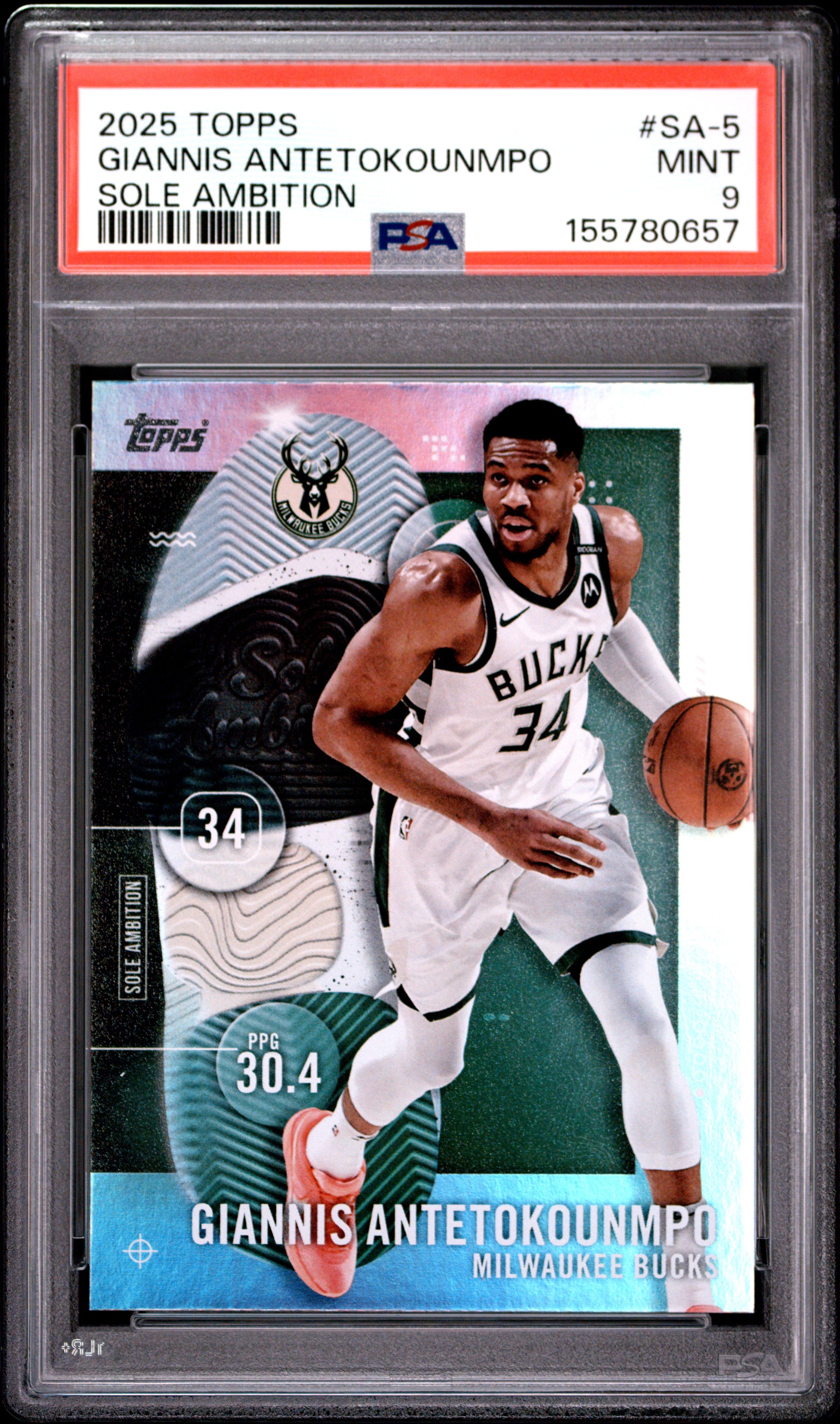 2025 Topps Sole Ambition #SA-5 Giannis Antetokounmpo PSA 9