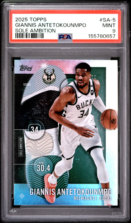2025 Topps Sole Ambition #SA-5 Giannis Antetokounmpo PSA 9