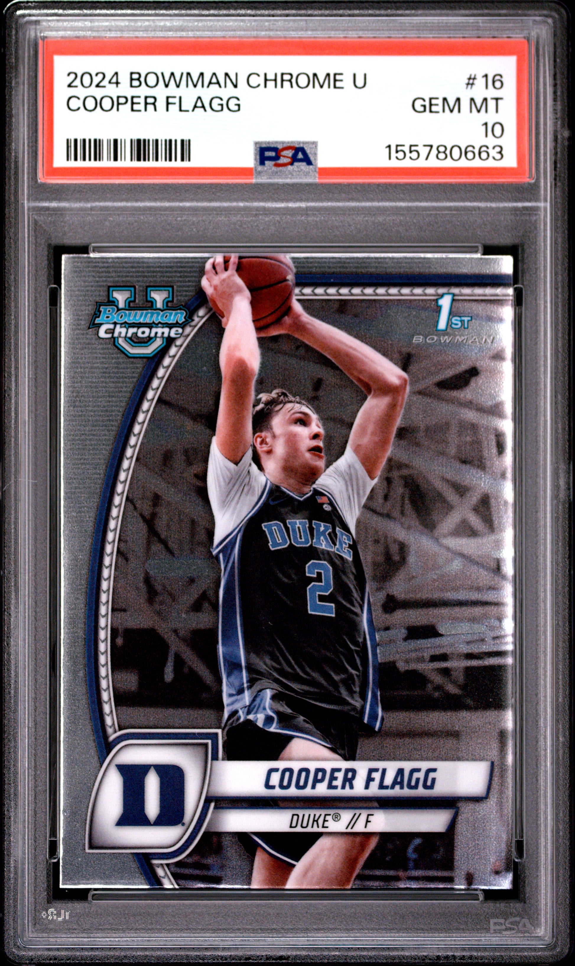 2024 Bowman Chrome University #16 Cooper Flagg PSA 10