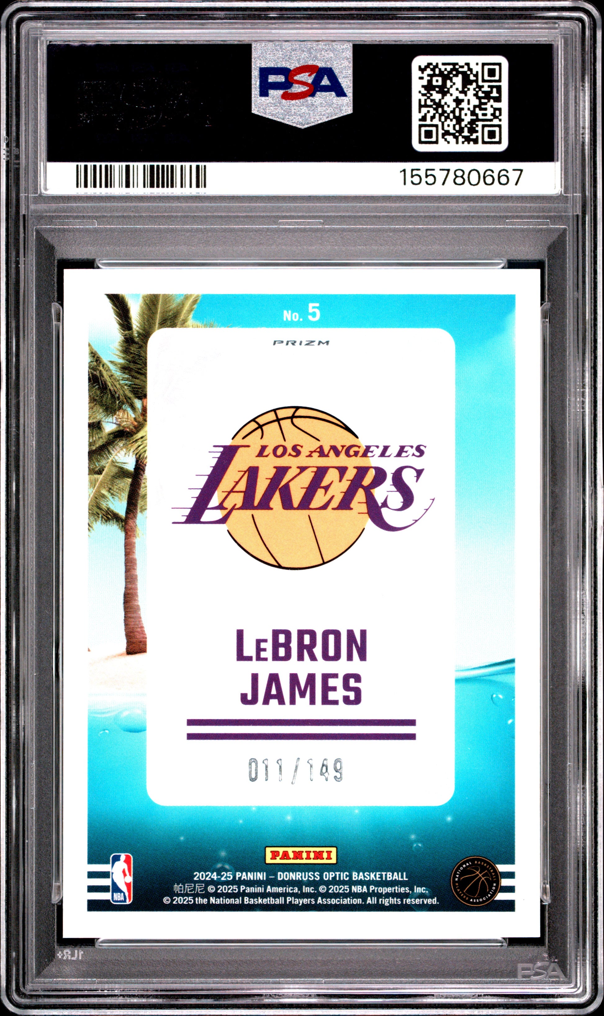 2024 Panini Donruss Optic Splash! #5 Green Shock Lebron James #'d /149 PSA 9