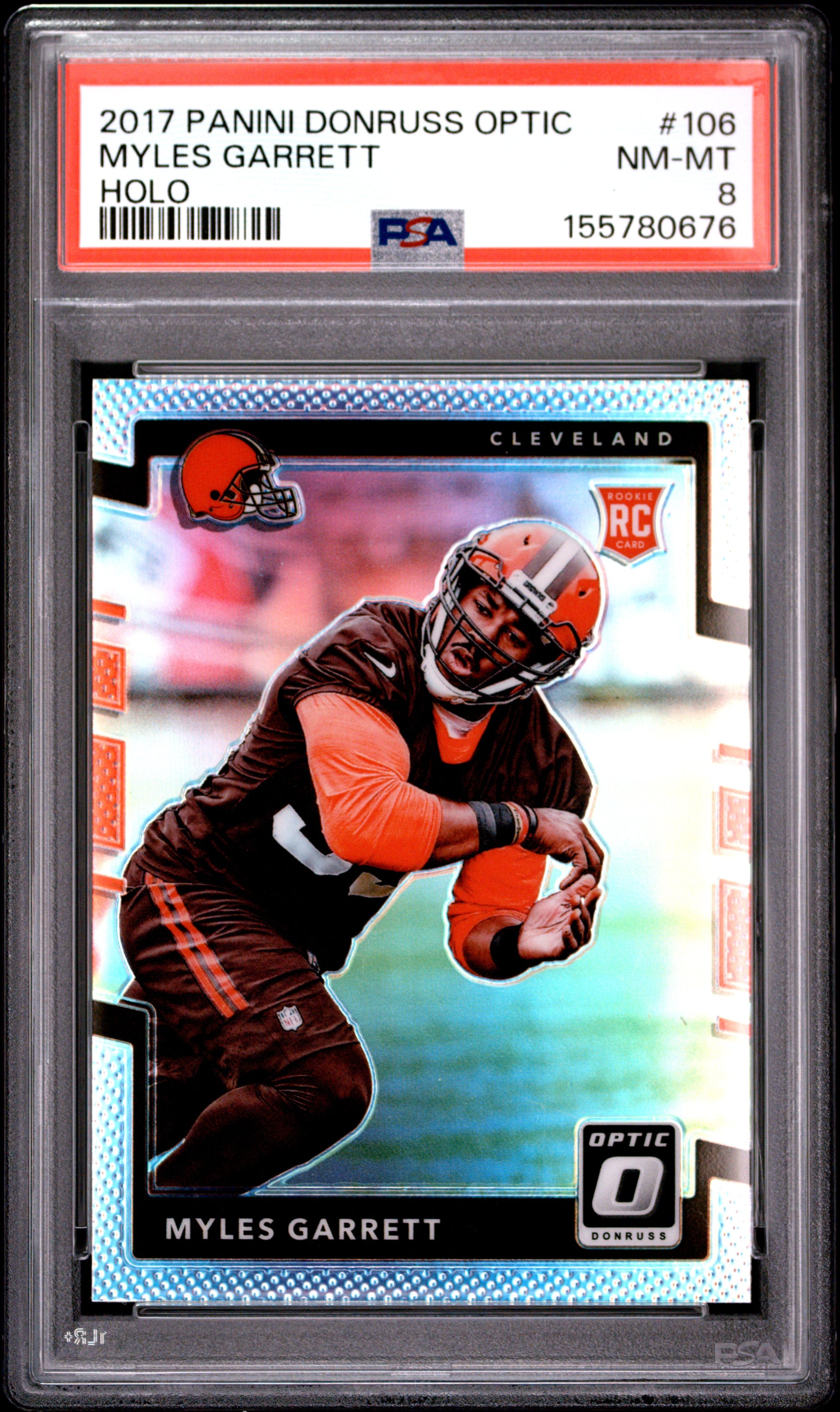 2017 Panini Donruss Optic #106 Holo Myles Garrett RC PSA 8