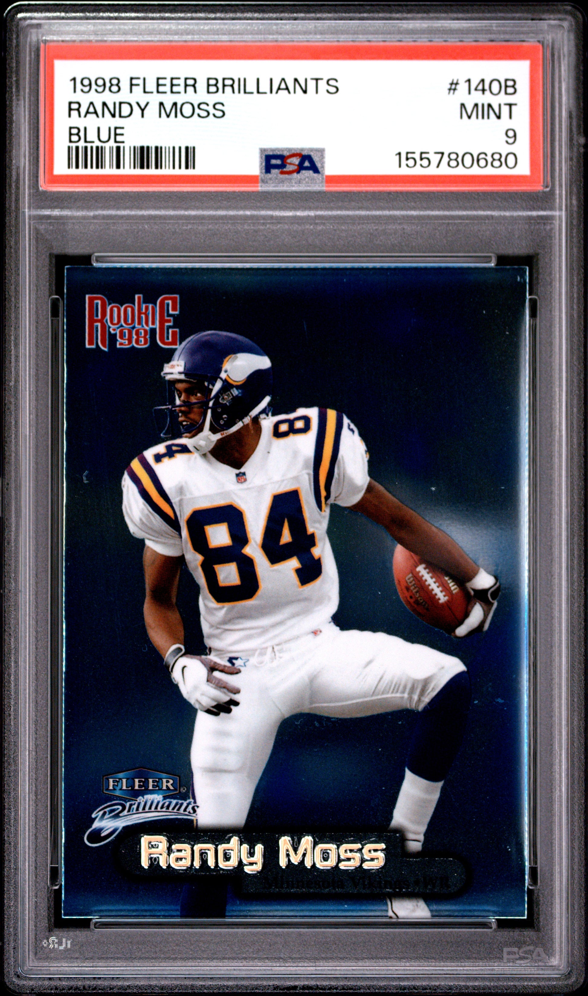 1998 Fleer Brilliants #140B Blue Randy Moss RC PSA 9