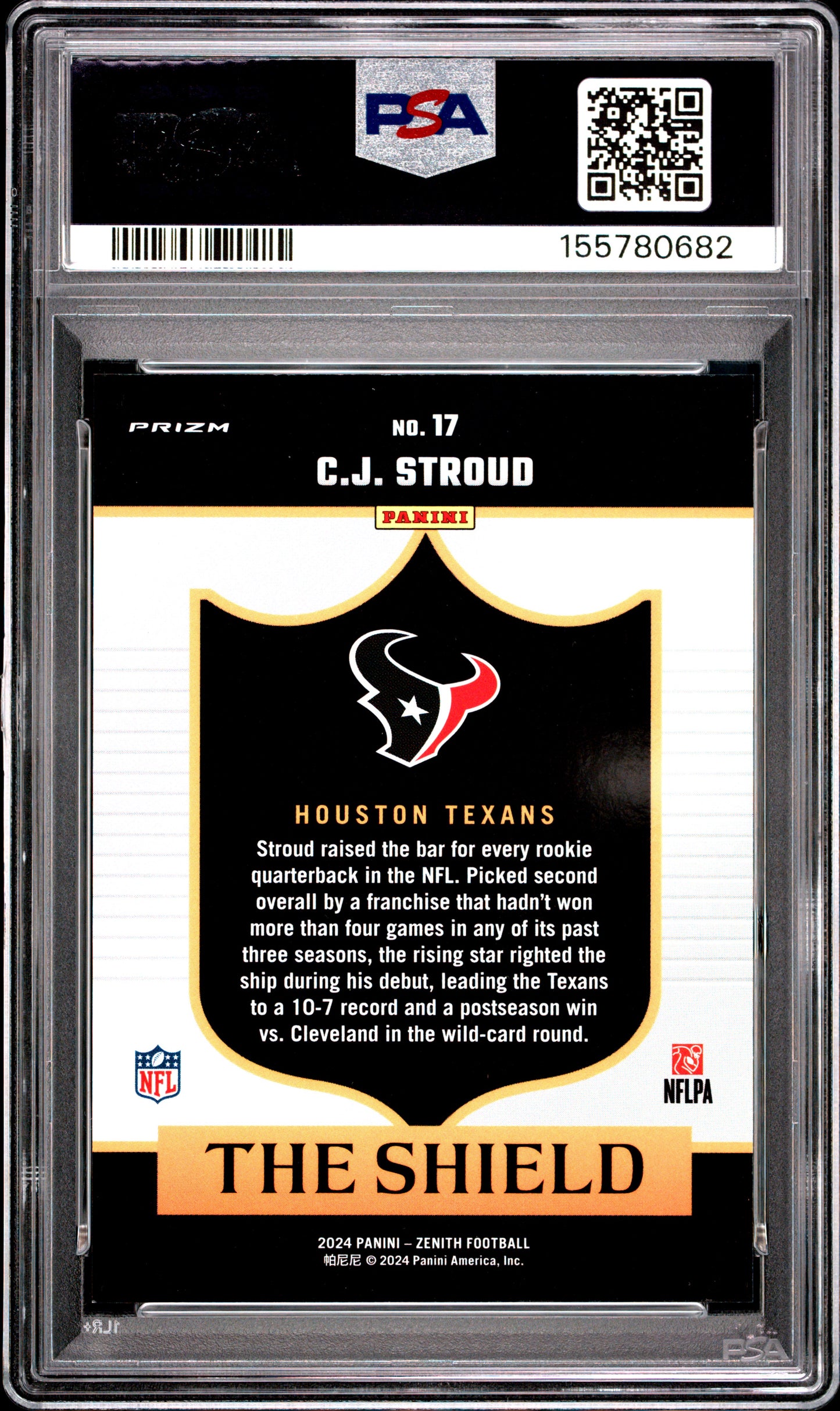 2024 Panini Zenith The Shield #17 CJ Stroud PSA 9