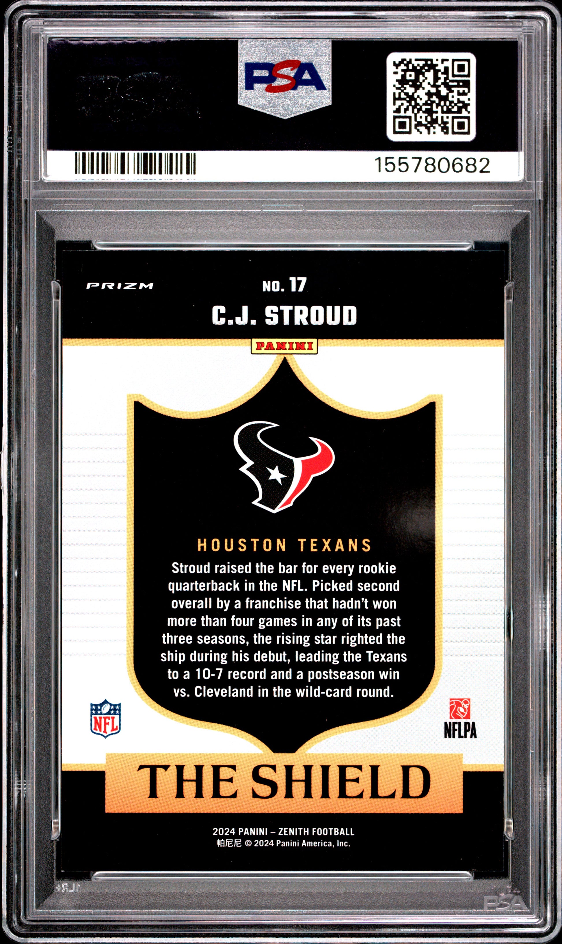 2024 Panini Zenith The Shield #17 CJ Stroud PSA 9