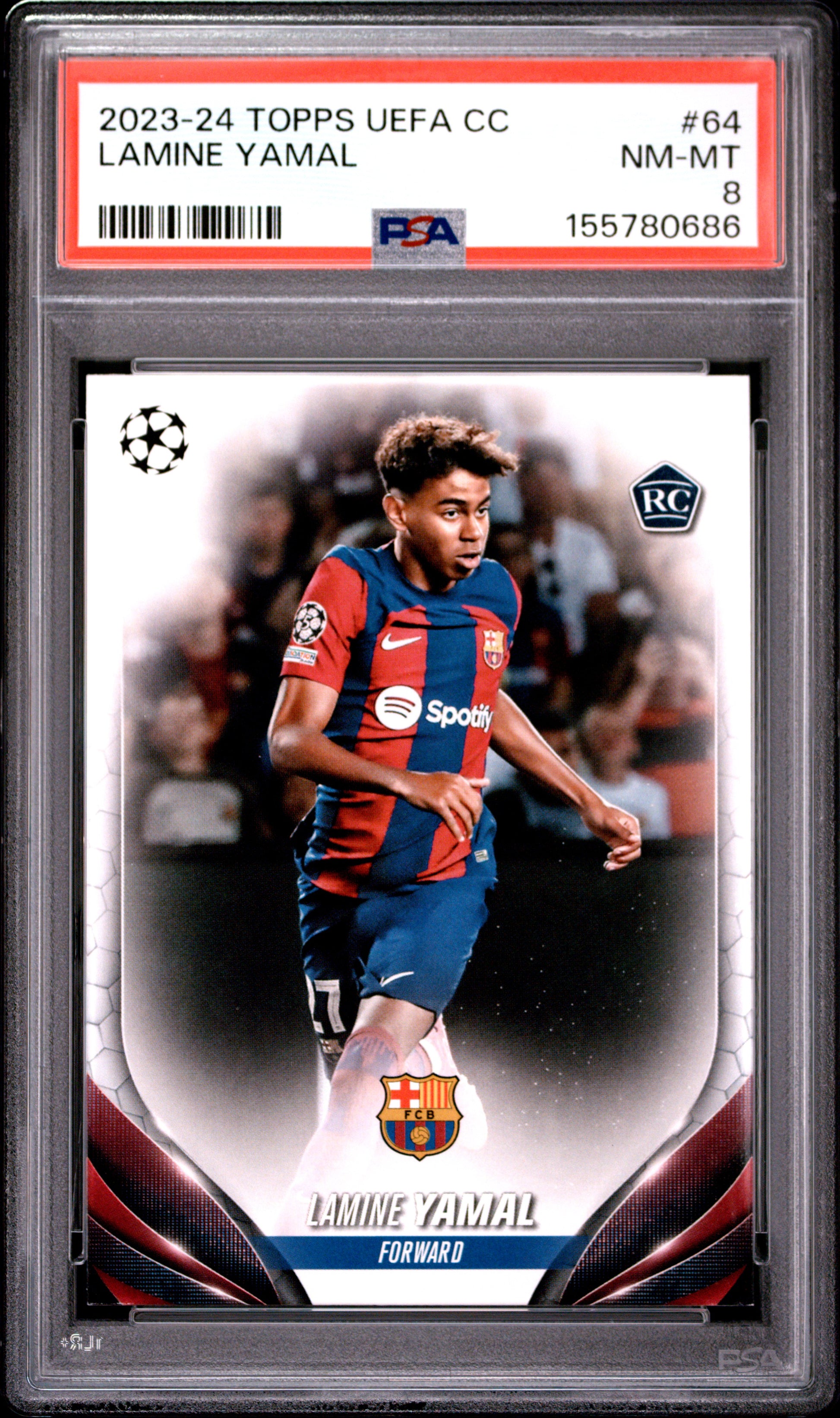 2023-24 Topps Uefa Club Competitions #64 Lamine Yamal RC PSA 8 (3530)
