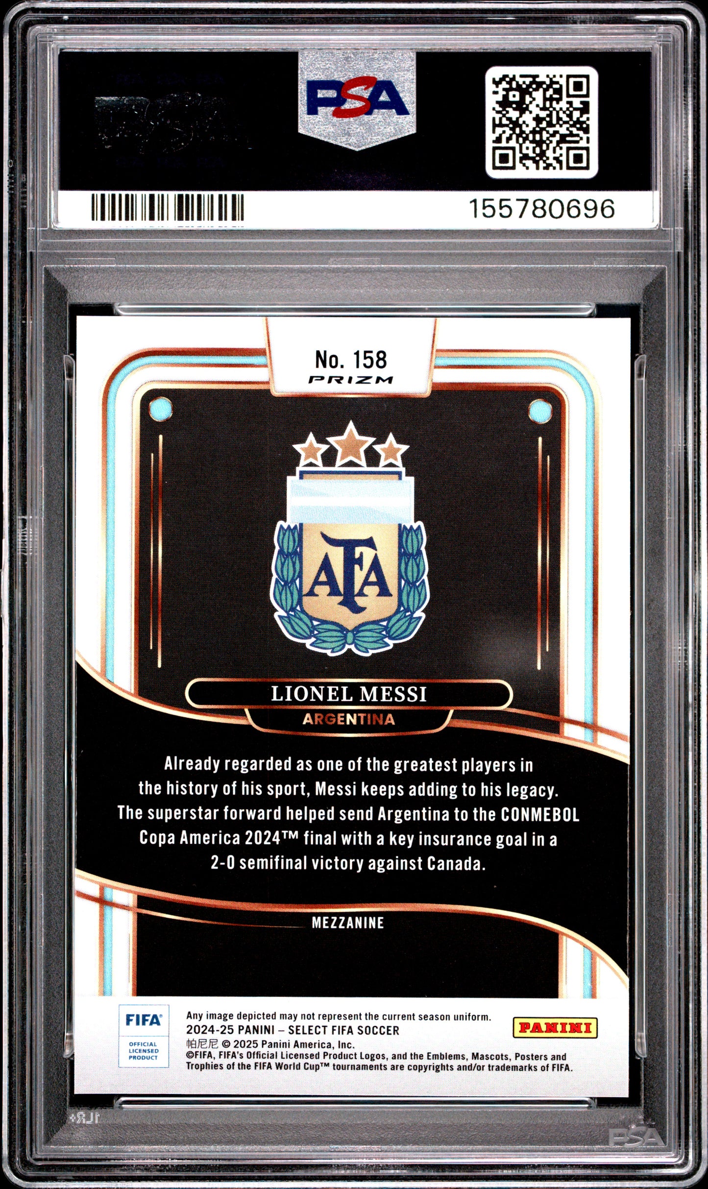 2024-25 Panini Select Fifa #158 Pandora Lionel Messi PSA 6